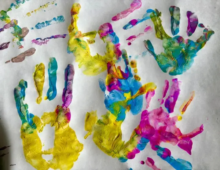 Parent and child handprint